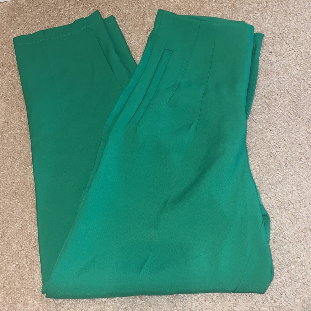 Women's Green High-Waisted Pants